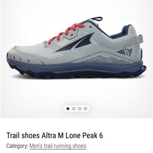 Altra Men's Lone Peak 6 Trail Shoes - Gray and Red